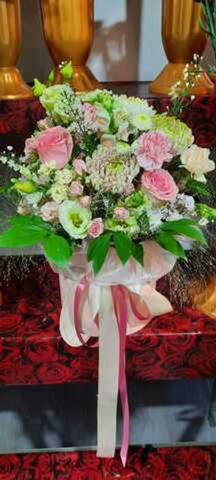 Букет в шляпной коробке М