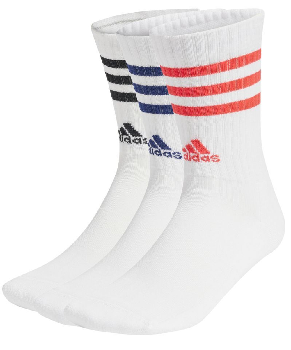 Теннисные носки Adidas 3-Stripes Cushioned Sportswear Crew 3P - белый
