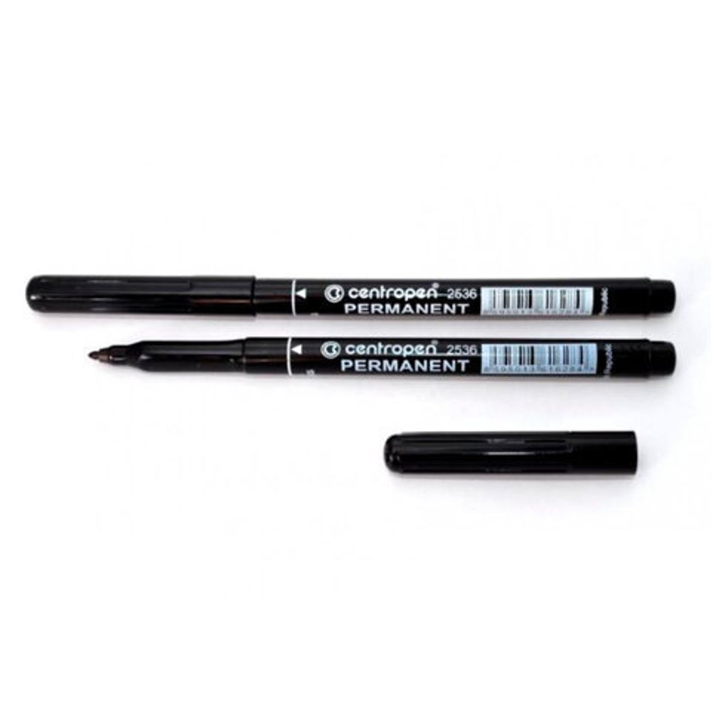Маркер перманент. CENTROPEN PERMANENT 1 мм черный круглый светостойкий