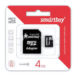 4 Gb microSD Smartbuy Class 10 с адаптером