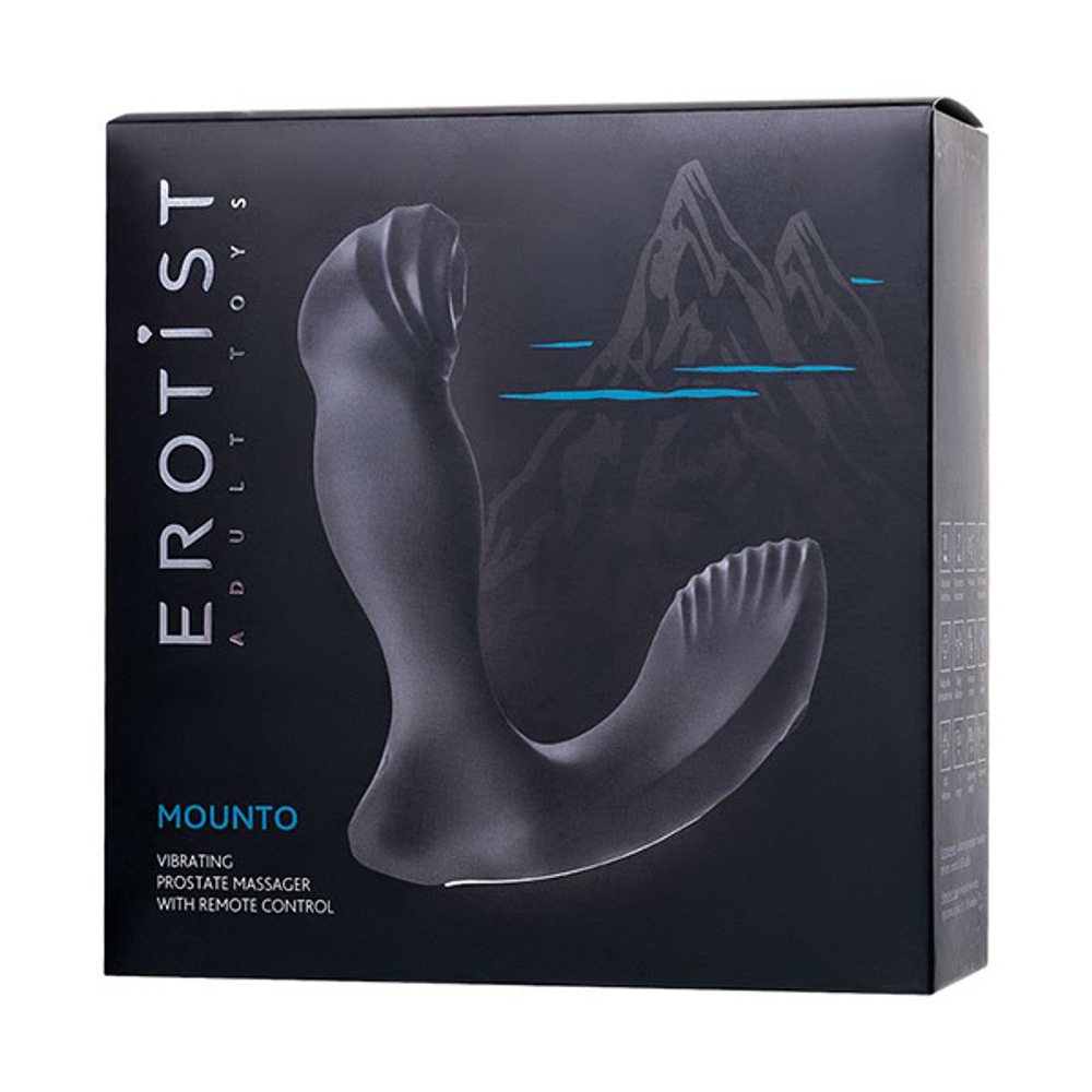Черный вибростимулятор простаты 12,5см с пультом ДУ Erotist Toys Mounto