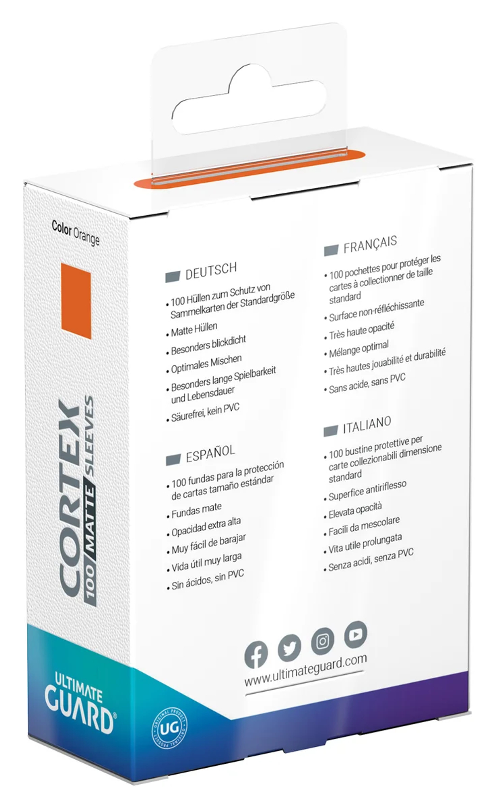 Ultimate Guard Cortex Sleeves Matte Standard Size (100) - Orange