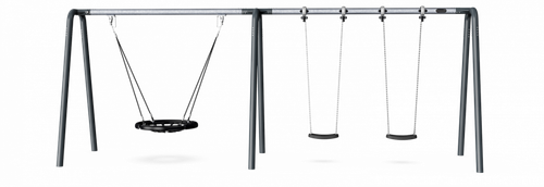 Двойные качели + качели «Гнездо», D=100см, Н=2,5 м, антрацит, с системой антизакручивания