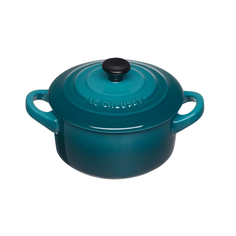 Le Creuset Мини-кокотница глубиной 10 см, бирюзовый цвет.