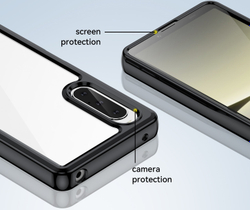 Противоударный чехол с мягкими рамками черного цвета для Sony Xperia 10 V, 10-5 с 2023 года, увеличенные защитные свойства