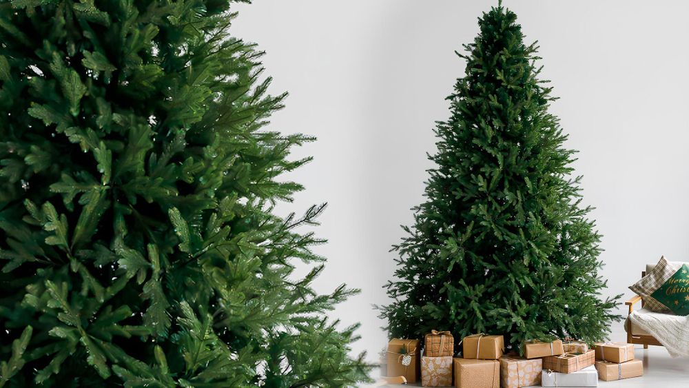 большая ель искусственная "Финская" хвоя литая+пвх