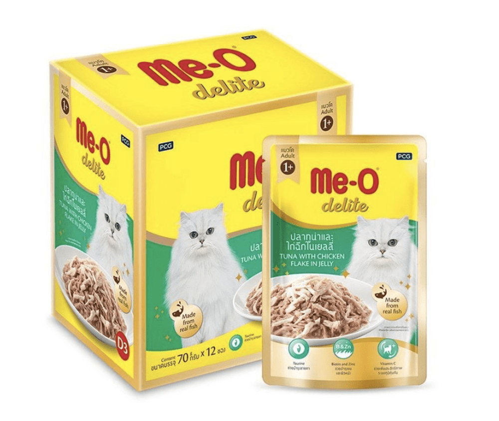 Me-O® Делайт пауч для кошек Тунец с мясом куриной голени в желе