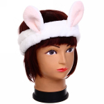 Повязка на голову «Кокетка - Зайчик», цвет белый, 20*6см (упаковка белый ZIP пакет)