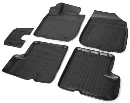 Коврики в салон автомобиля Rival для Renault Duster I поколение (передний привод) 2010-2015, полиуретан, с крепежом, 5 частей, 14701001
