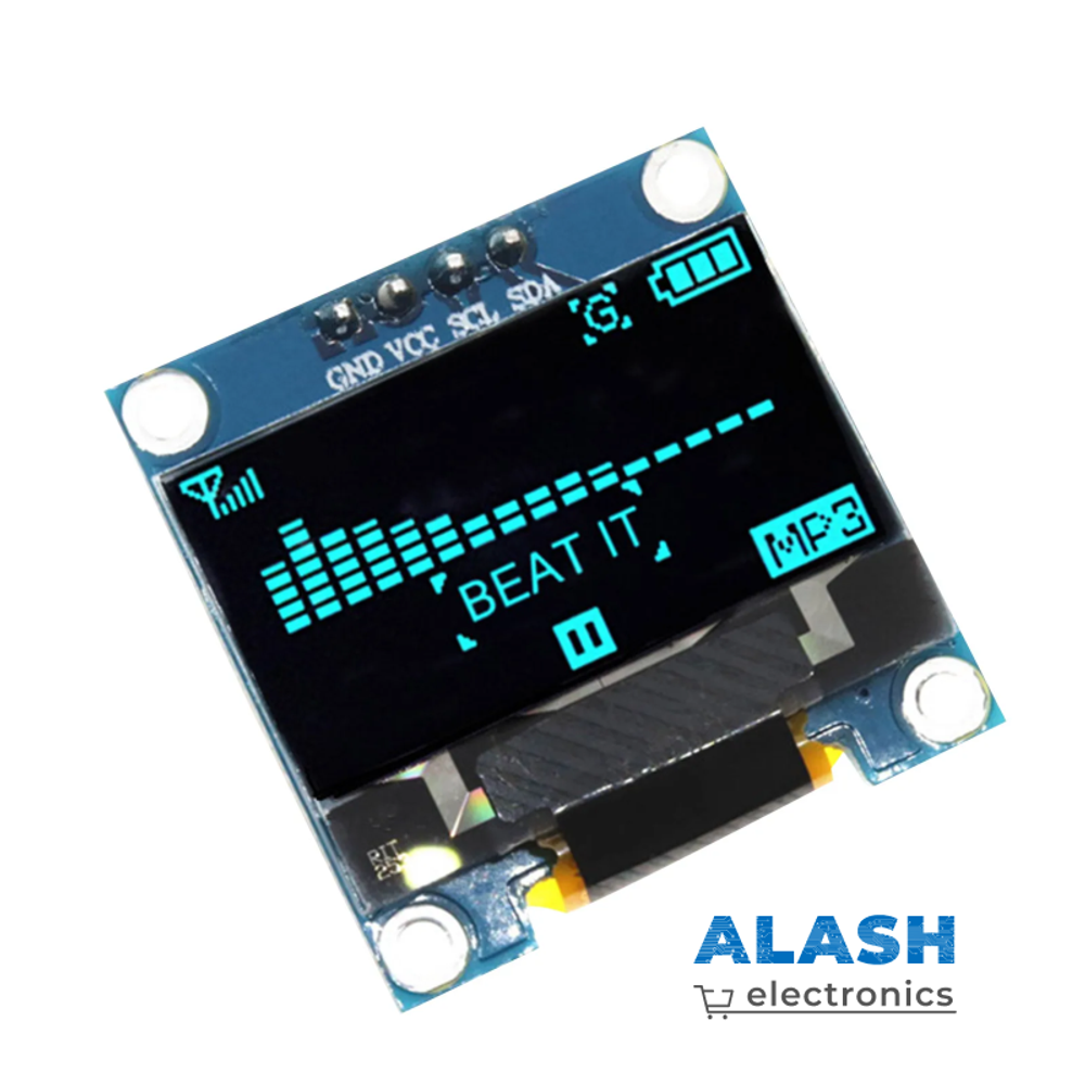 OLED-экран 0,96 дюйма, синий I2C IIC, дисплей связи, компьютерный ЖК-модуль для RPI без пайки