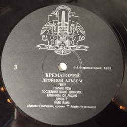 Винтажная виниловая пластинка LP Крематорий Crematorium Двойной Альбом (Россия 1993)