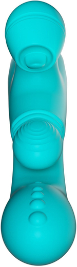 Зеленый инновационный вибратор-кролик Sensa Sway с технологией массажа на 360 градусов - 25 см. (Цвет: мятный)
