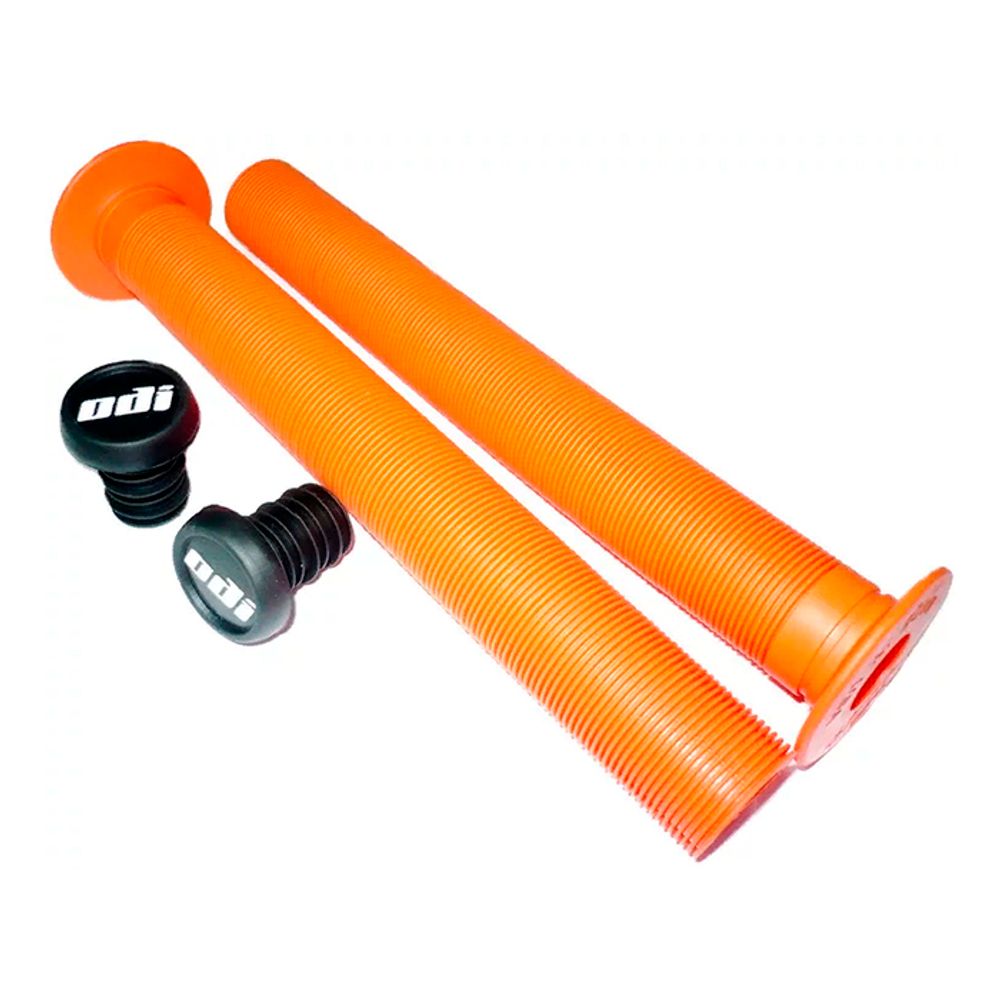 Грипсы LONGNECK XL оранжевые  с пластиковыми грипстопами, 230ммLongneck XL F01LXO