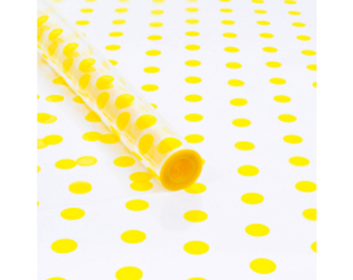 Пленка прозрачная с рисунком "Горох" Жёлтый