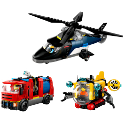 LEGO City - Набор с вертолетом, пожарной машиной и подводной лодкой 60462
