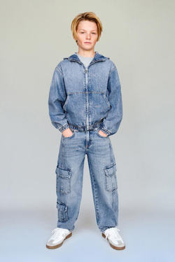 ZARA ДЖИНСЫ MULTICARGO, СИНИЙ