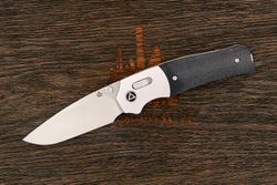 Нож складной QSP Vault, клинок 83мм, сталь Sandvik 14C28N, рукоять микарта/алюминий-WB