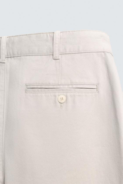 ZARA БРЮКИ СВОБОДНОГО КРОЯ СО СКЛАДКАМИ, КАМЕННО-СЕРЫЙ