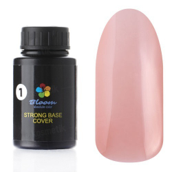 База Bloom Strong COVER жесткая №01 30мл (холодный розовый)