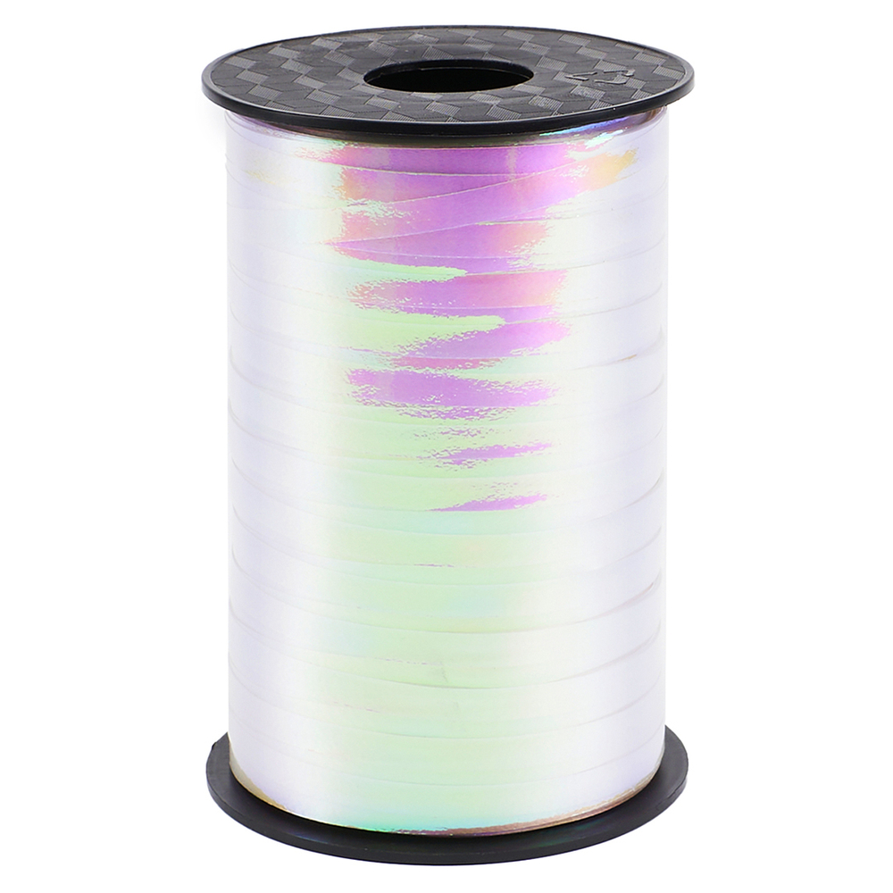 Лента для шаров северное сияние, белый, голография