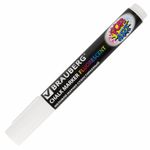 Маркер меловой "POP-ART" БЕЛЫЙ, 5 мм, сухостираемый, для гладких поверхностей, BRAUBERG, 151527