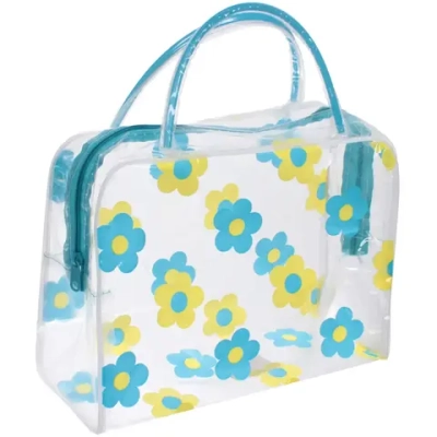 Косметичка «Adventure - Peas», цветы, цвет голубой, 24*17см