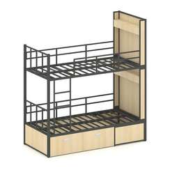 Overnight Кровать 2-х ярусная ON.K2-001 Акация Лорка/Металл Антрацит 2080*950*2260