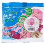 Шар (12''/30 см) Новорожденный (сердца и облака), Ассорти, кристалл, 5 ст, 25 шт.