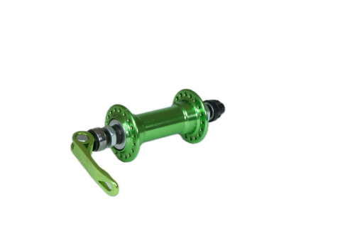 Втулка передняя WZ алюминий V-brake эксцентрик 36H ось 3/8''х100x108мм, зеленая