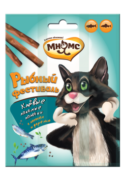 Мнямс рыбный фестиваль лакомые палочки для кошек (лосось, форель) 3 шт