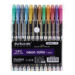 Набор гелевых ручек с металлизир. чернилами 1мм 12 штук в ПВХ упаковке