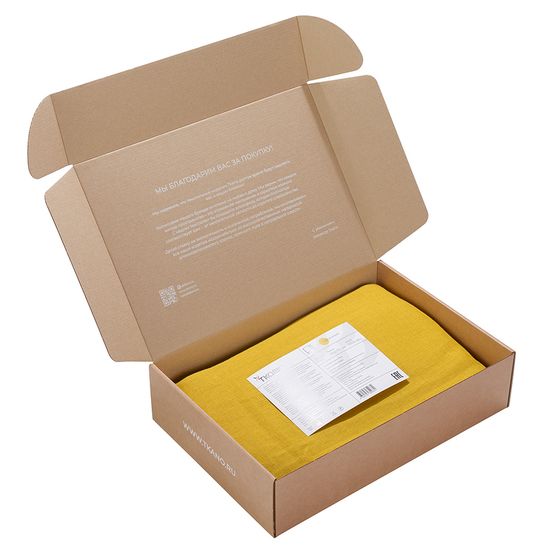 Скатерть из стираного льна горчичного цвета из коллекции essential, 170х170 см