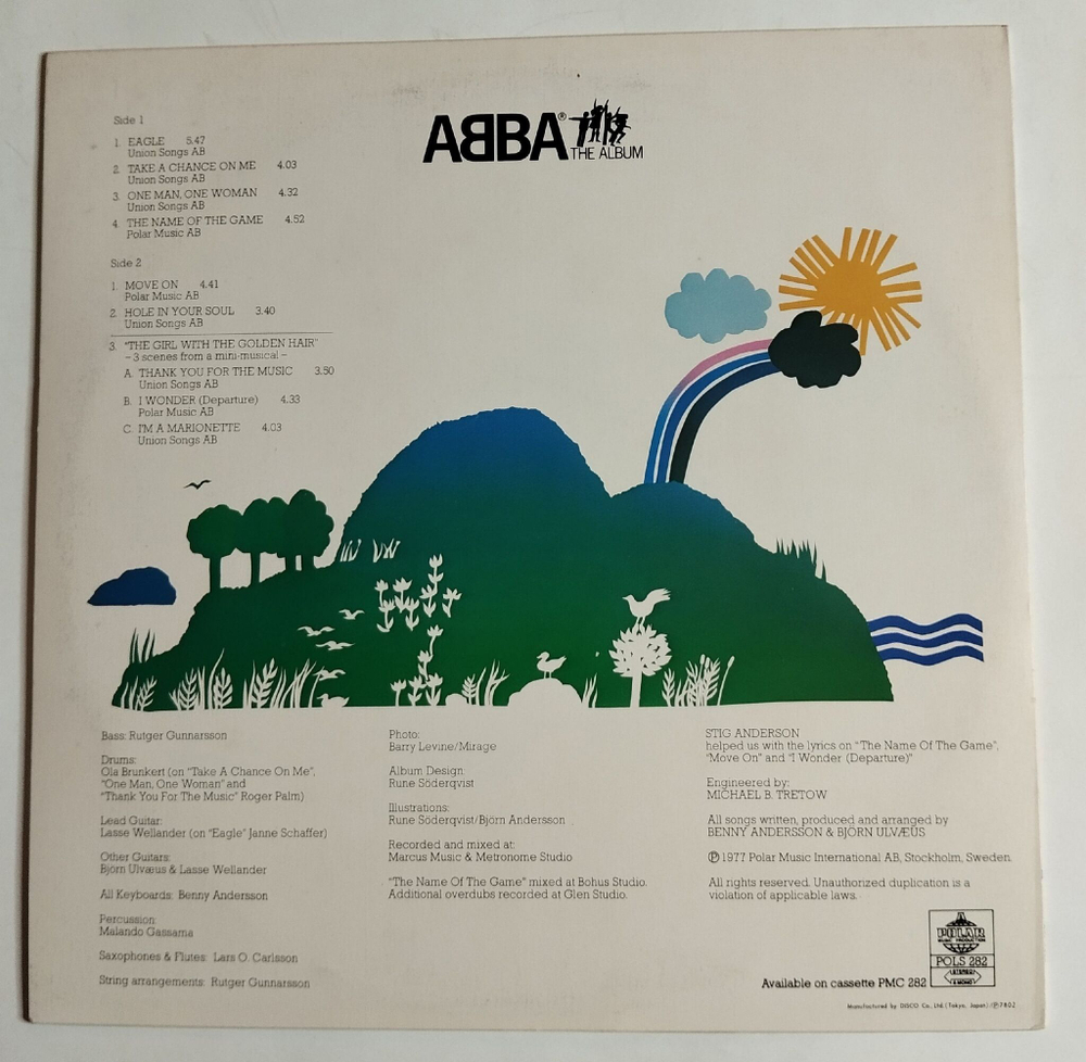 Винтажная виниловая пластинка LP ABBA The Album (Japan 1977) (No Obi)