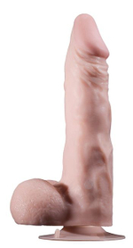 Телесный реалистичный вибромассажер на присоске - 20 см. (Цвет: телесный)