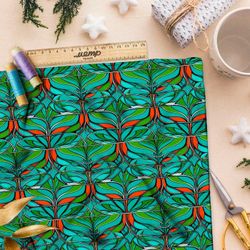 Ткань премиум таффета эффектный фрактал