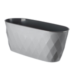 Горшок для цветов Laurel овальный 354*152*150 мм, 5 л с дренажной вставкой (серый)