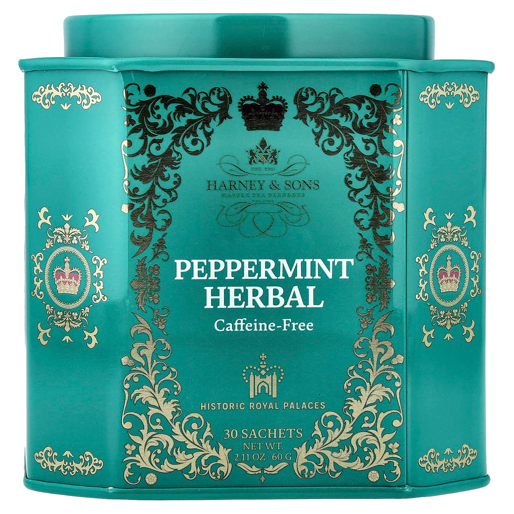 Harney & Sons, травяной чай с перечной мятой, без кофеина, 30 пакетиков, 60 г (2,11 унции)