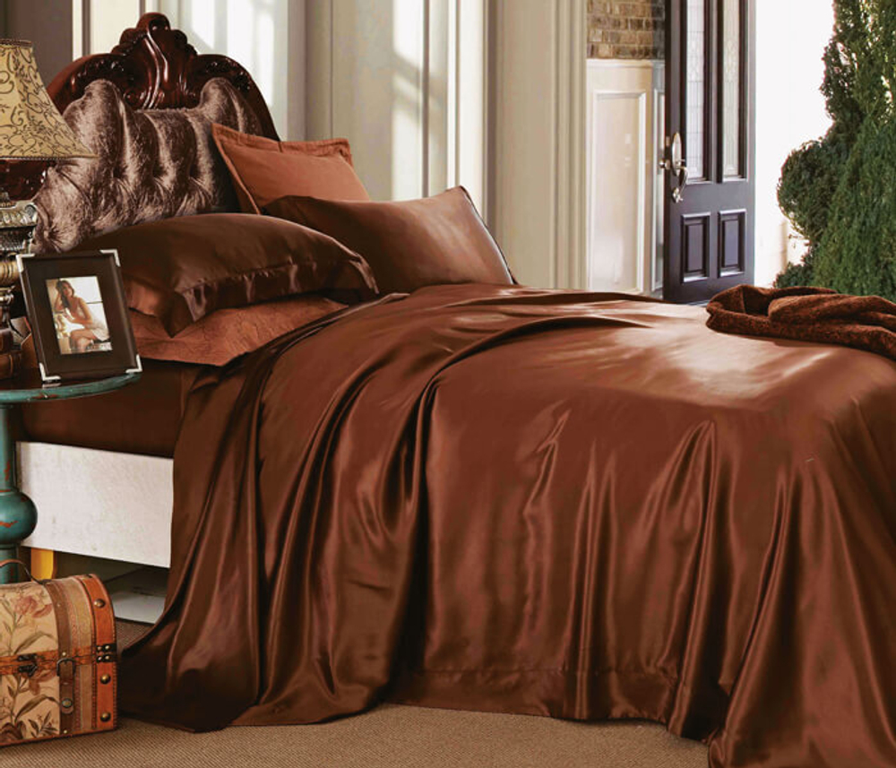 Простыня на резинке 180x200 OnSilk Sharm шоколад