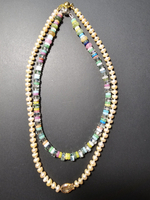 Колье ручной работы из ассорти натуральных камней и хрусталя "Ассорти"