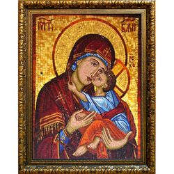 Сладкое лобзание (Будванская) икона Божьей Матери на холсте.