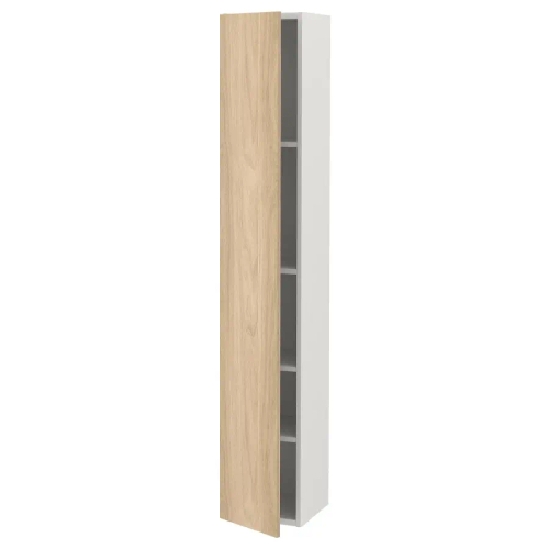 Высокий шкаф с дверцами - ENHET IКЕА/ ЭНХЕТ ИКЕА, 180х30х32 см, бежевый/белый