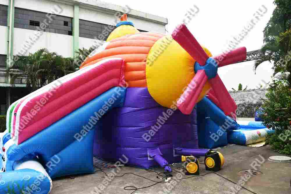 Надувной назменый аквапарк «Субмарина», 20*12*5 м