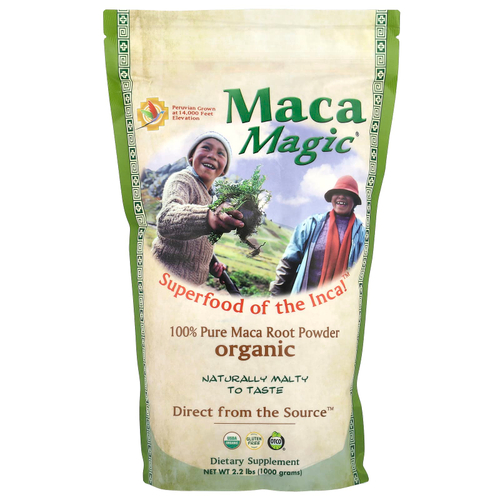 Maca Magic, полностью чистый органический порошок из корня маки, 1000 г (2,2 фунта)