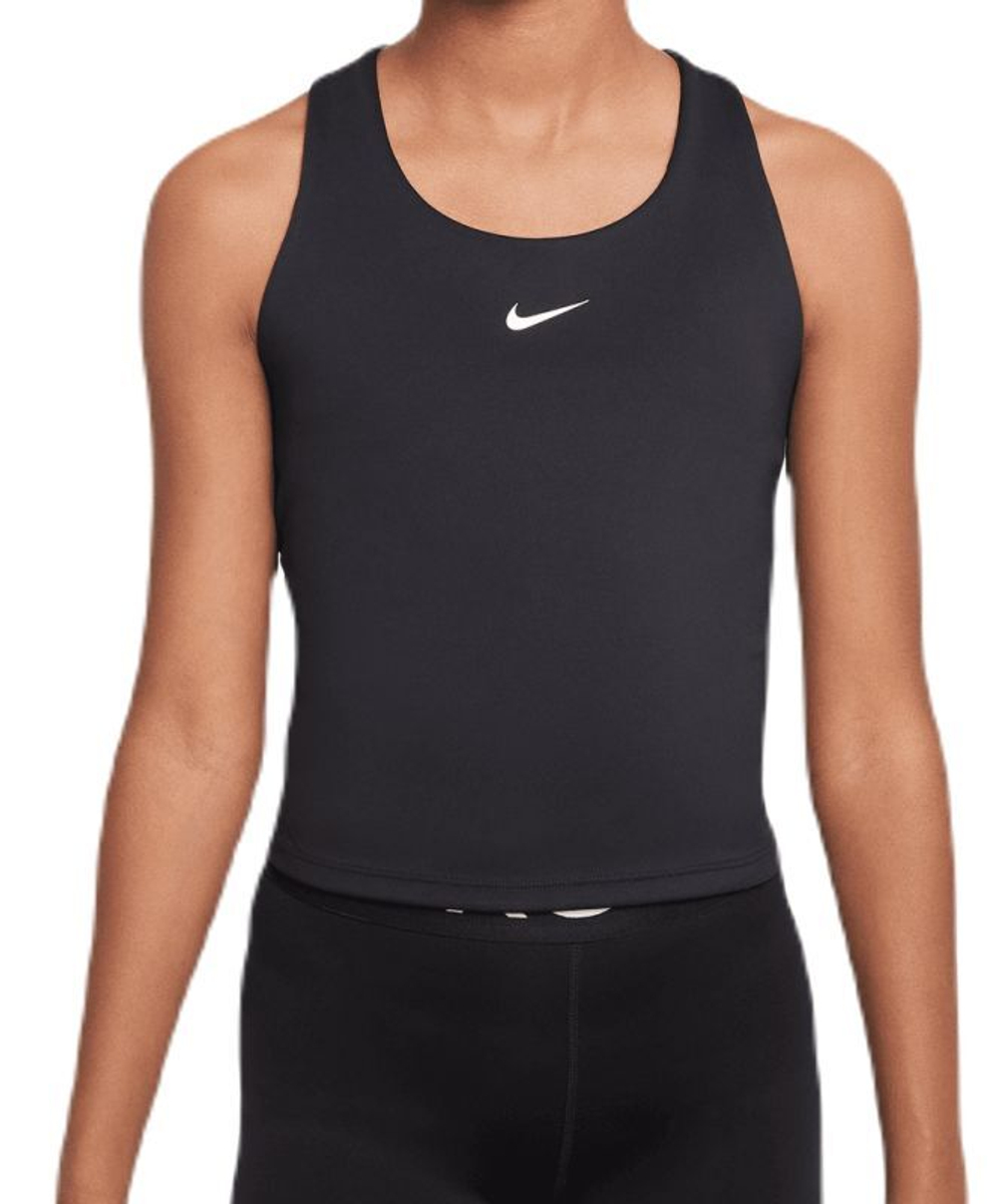 Футболка для девочки теннисная Nike Dri-Fit Swoosh Tank Bra - black/white