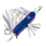 Нож Victorinox SwissChamp, 91 мм, 33 функции, полупрозрачный синий