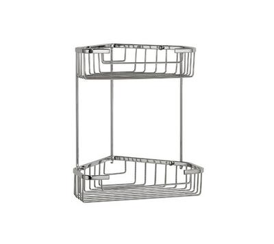 Полка угловая 2-ярусная (решётка)  САВОЛ  (10/1шт)