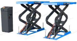 Ножничный подъемник короткий под пороги Заглубляемый в пол (380 В) KRW360SU blue Синий Kraftwell