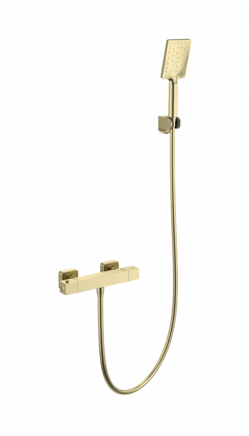 Смеситель для душа с термостатом WONZON & WOGHAND STAY 3, Брашированное золото (WW-B2062-A-BG)