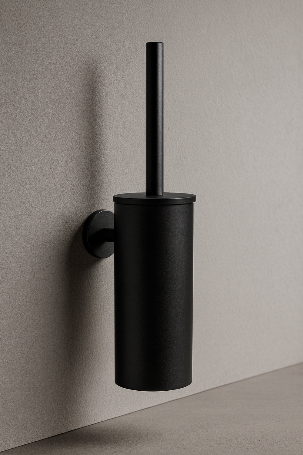 Ершик для унитаза STWORKI Стокгольм S36390BK настенный, черный, с подставкой и держателем