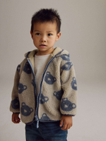 Куртка флисовая с капюшоном для мальчика Next B78-534, Бежевый